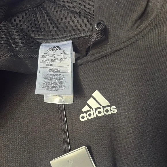Adidas Black Hoodie with White Stripes - Picture 2 of 6